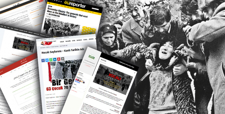 مقال بعنوان "التاريخ الدموي – الإبادة الجماعية في مدينة "خوجالي" الأذربيجانية" في وسائل الإعلام الأجنبية